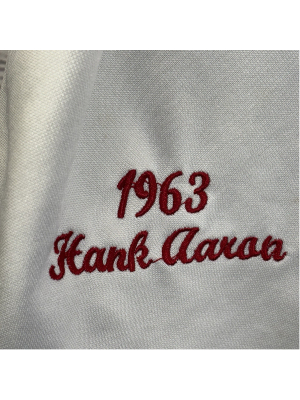MITCHELL & NESS Hank Aaron 1963 Atlanta Braves Cooperstown Jersey Ivory Size 48 - Picture 6 of 9